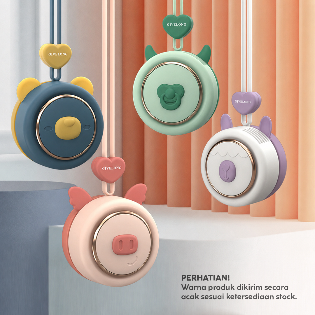 GIVELONG Kipas Angin Portable Flying Pig Mini Cooling Fan 500mAh - GL101 Gambar produk GIVELONG Kipas Angin Portable Flying Pig Mini Cooling Fan 500mAh - GL101 - 7