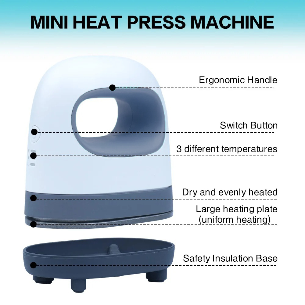 Taffware Mesin Heat Press Kaos Sablon Mini Adjustable Temperature 250W - AB106 Gambar produk Taffware Mesin Heat Press Kaos Sablon Mini Adjustable Temperature 250W - AB106 - 5