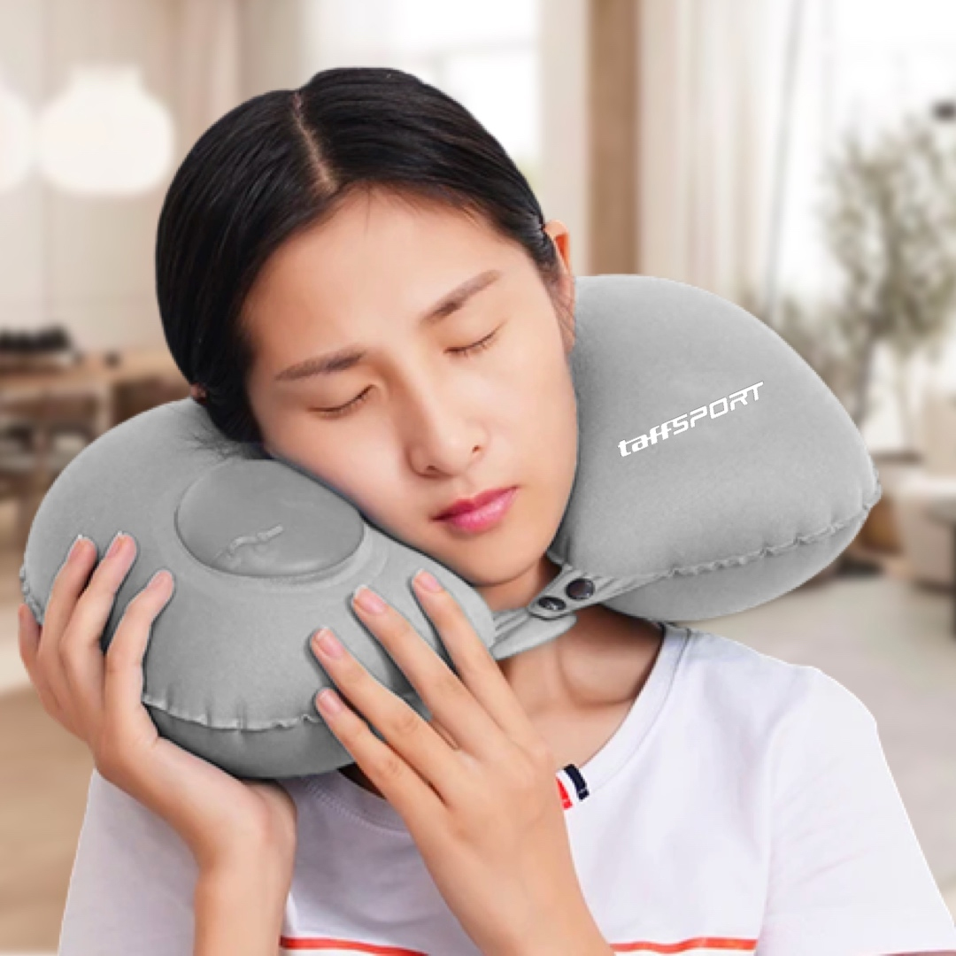 TaffSPORT Travel-O Bantal Leher Travel Angin U-Shaped Neck Pillow - RH34 Gambar produk TaffSPORT Travel-O Bantal Leher Travel Angin U-Shaped Neck Pillow - RH34 - 7