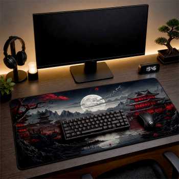 Gambar produk TaffGEAR Mouse Pad Gaming Moon Night Red Pavilion Desk Mat 300x600x3mm - YL-515