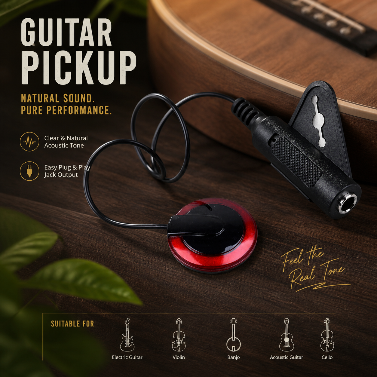 Gitar Electronic Pickup Pengubah Akustik Jadi Elektrik - ST-20 Gambar produk Gitar Electronic Pickup Pengubah Akustik Jadi Elektrik - ST-20 - Utama