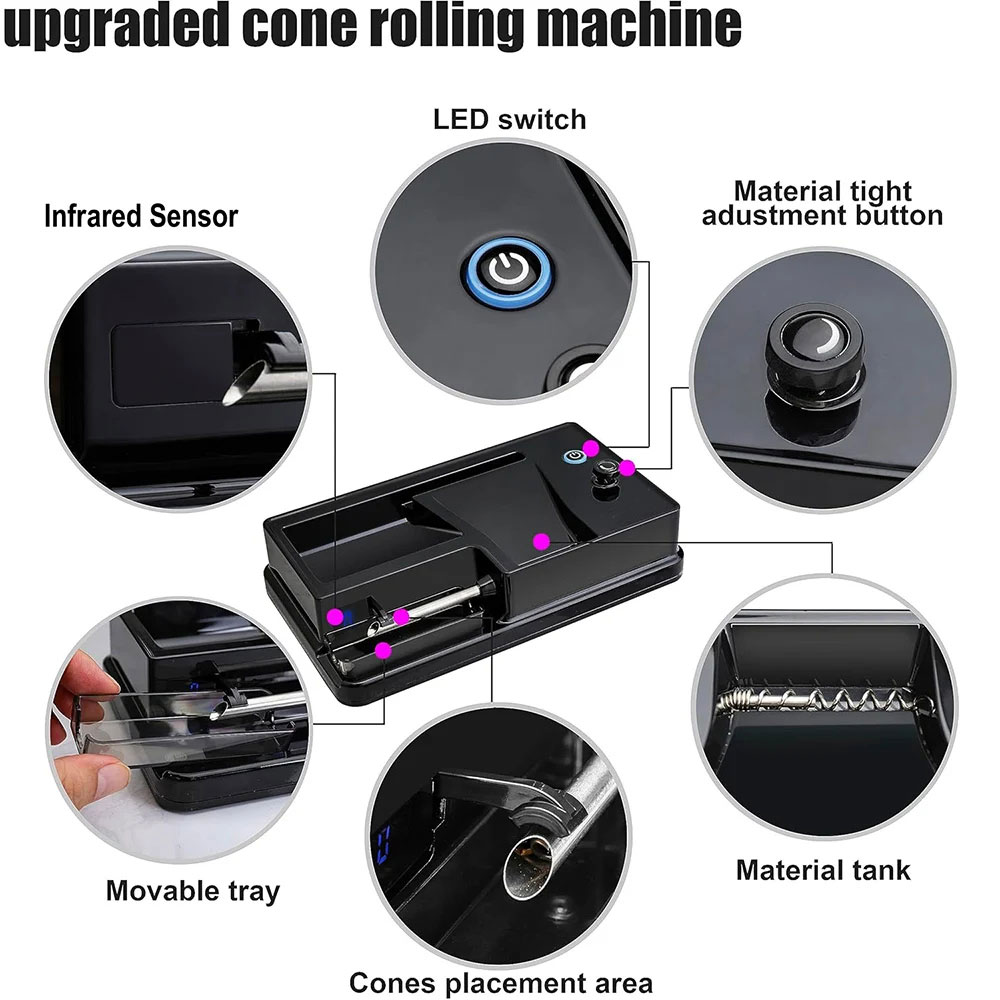 JOUGE Alat Linting Rokok 2in1 Electric Cigarette Roller 6.5mm 8mm - H10 Gambar produk JOUGE Alat Linting Rokok 2in1 Electric Cigarette Roller 6.5mm 8mm - H10 - 2
