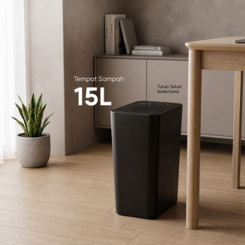TaffHOME Tempat Sampah Tekan Press Trash Bin Smooth Opening - T15