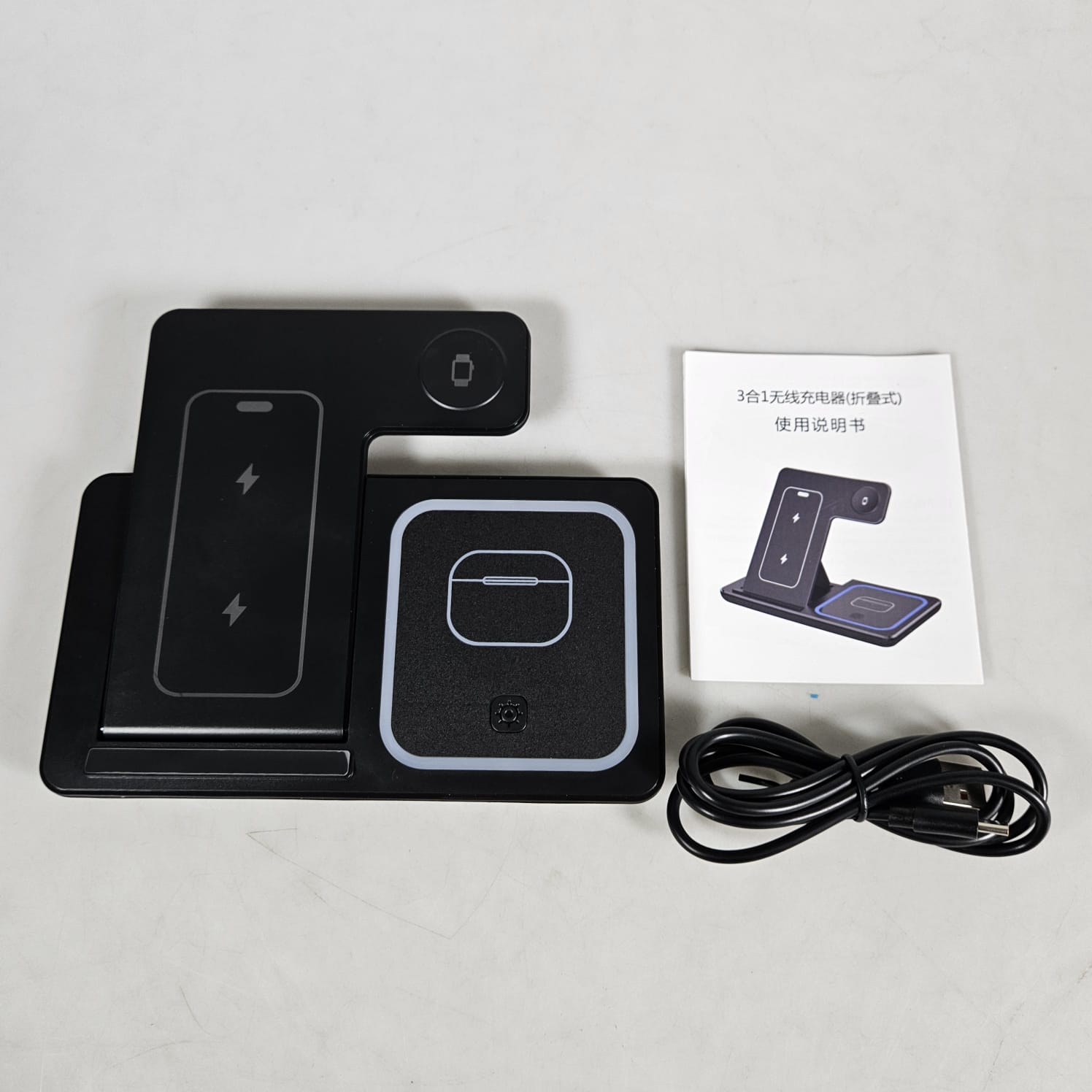 VIKEFON Wireless Charger 3in1 Foldable iPhone Apple Watch AirPods 15W - VK15 Gambar produk VIKEFON Wireless Charger 3in1 Foldable iPhone Apple Watch AirPods 15W - VK15 - 8