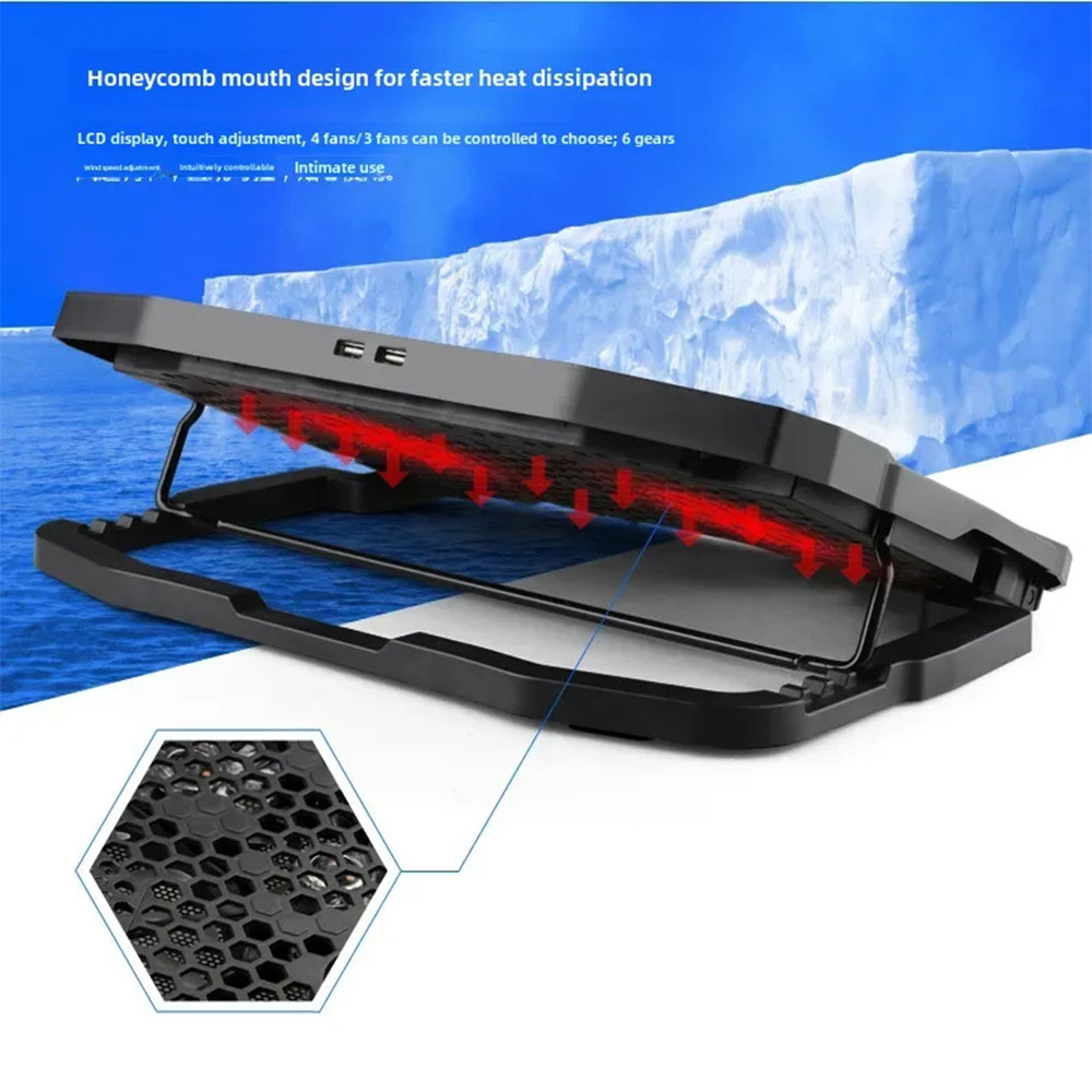 CALANDIS Cooling Pad Laptop Gaming Kipas Pendingin RGB 4 Fan 17 Inch - S18 Gambar produk CALANDIS Cooling Pad Laptop Gaming Kipas Pendingin RGB 4 Fan 17 Inch - S18 - 1