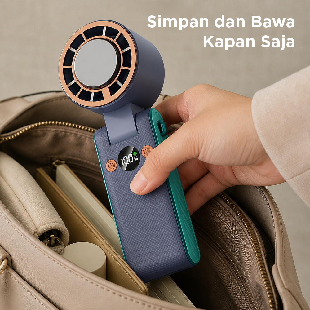BSIDE Kipas Angin Portable Turbo 120 Speed Level LED Display 2000mAh - M8 Gambar produk BSIDE Kipas Angin Portable Turbo 120 Speed Level LED Display 2000mAh - M8 - 4