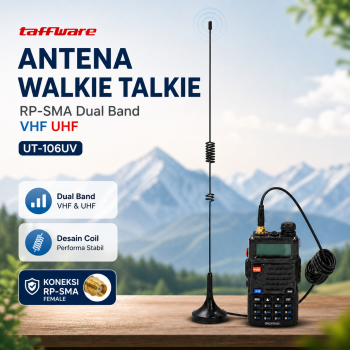 Gambar produk Taffware Antena Walkie Talkie RP-SMA Female Dual Band VHF UHF Baofeng - UT-106UV