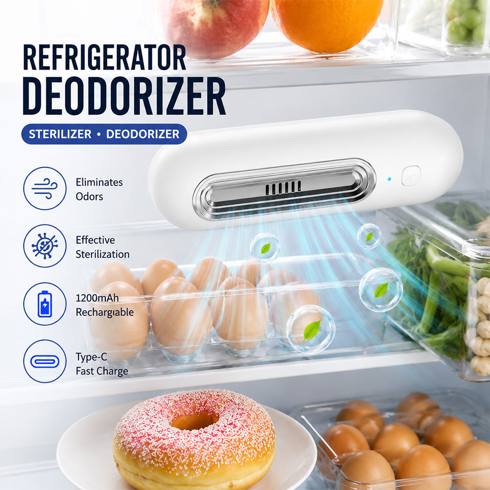 HOMGE Penghilang Bau Kulkas Sterilizer Deodorizer Refrigerator 1200mAh - HM-12 Gambar produk HOMGE Penghilang Bau Kulkas Sterilizer Deodorizer Refrigerator 1200mAh - HM-12 - Utama
