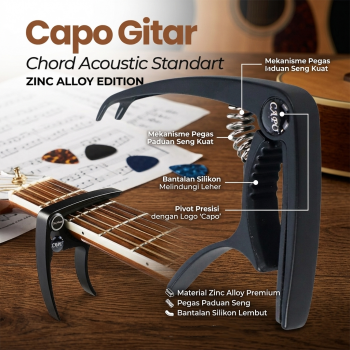 Gambar produk SLOZZ Capo Gitar Chord Acoustic Standart Zinc Alloy Spring Anti Karat - M556