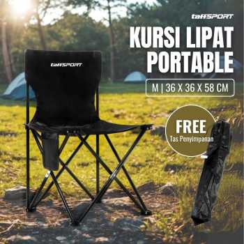 Gambar produk TaffSPORT Kursi Lipat Outdoor Camping Portable Oxford Folding Chair M 36x36x58cm - A148