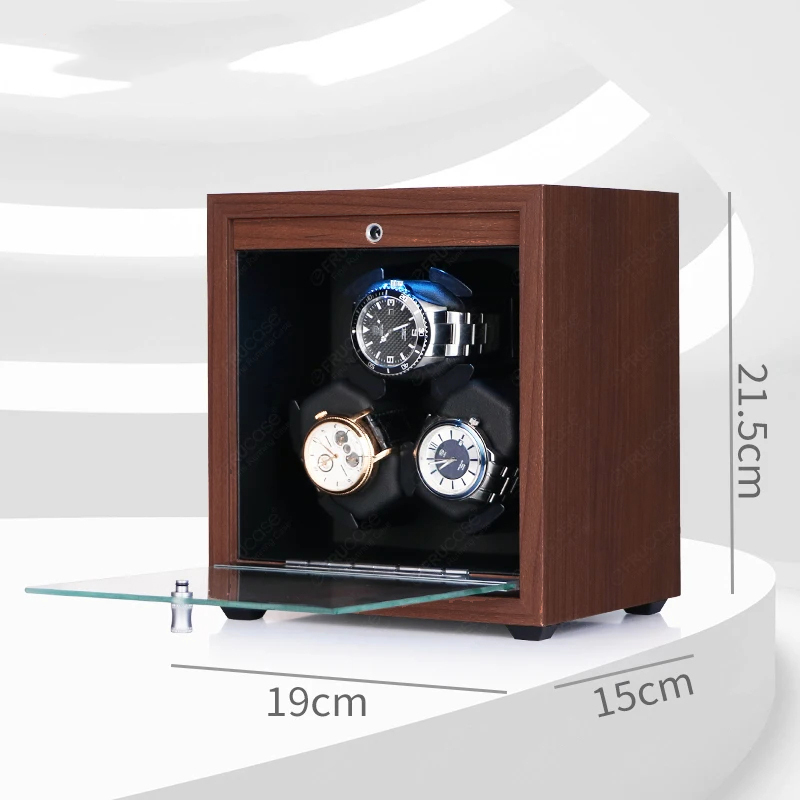 FRUCASE Watch Winder Wood LED Pemutar Jam Tangan Otomatis 3 Slot - SKW167 Gambar produk FRUCASE Watch Winder Wood LED Pemutar Jam Tangan Otomatis 3 Slot - SKW167 - 6