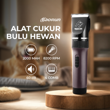 BaoRun Alat Cukur Bulu Hewan Anjing Kucing Domba 8200RPM 2000mAh 240V - P6