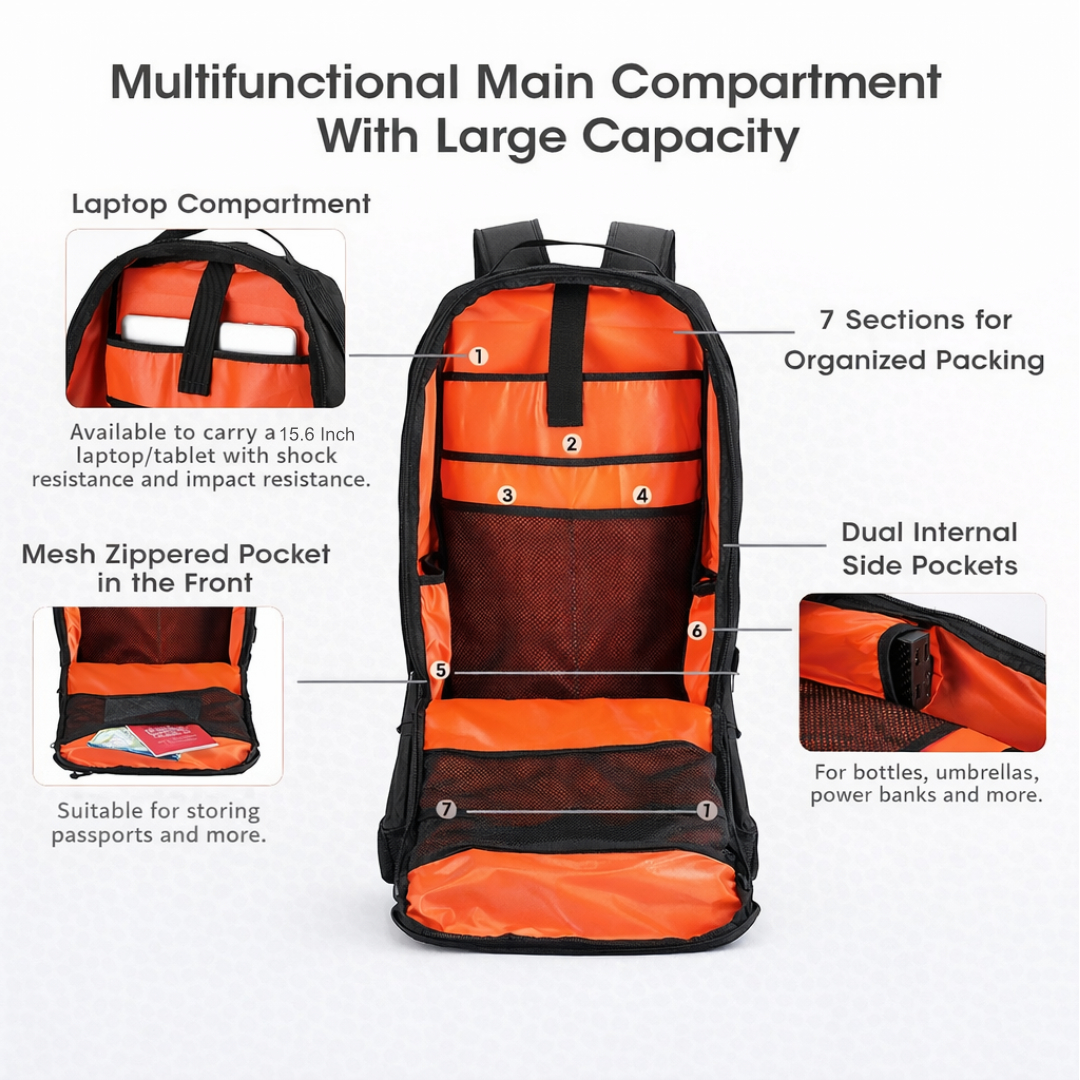 Gambar produk NITECORE Tas Ransel Laptop 15.6 Inch 600D Polyester MOLLE Sistem 23L - BP23 - 7