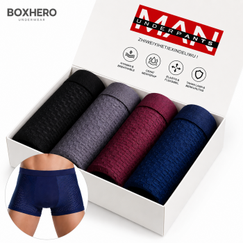 BOXHERO Celana Dalam Boxer Brief Pria 4 PCS - MU0015