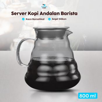 One Two Cups Coffee Server V60 Drip Pour Over Borosilicate Glass - SE101