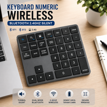 Taffware Keyboard Numeric Numpad Wireless Bluetooth 2.4GHz Silent - K35