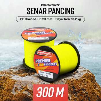 Gambar produk TaffSPORT Premier Pro Series Senar Benang Tali Pancing PE Braided 300M 0.23mm