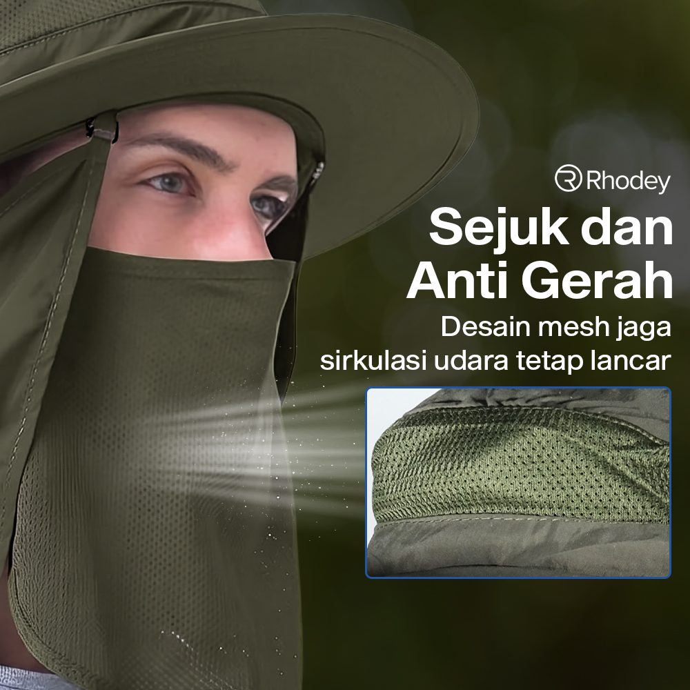 Rhodey Topi Rimba Outdoor Anti UV Waterproof Boonie Hat Nylon - AFS5 Gambar produk Rhodey Topi Rimba Outdoor Anti UV Waterproof Boonie Hat Nylon - AFS5 - 4