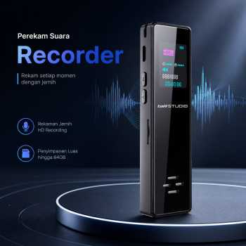 TaffSTUDIO Perekam Suara Portabel Voice Recorder Noise Reduction MP3 - ZD67