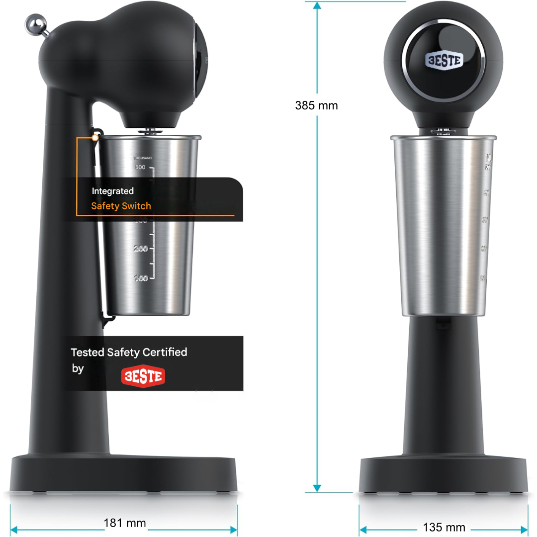 Trieste Mixer Elektrik Pengaduk Minuman Otomatis LCD 100W 500ml - HSM-731 Gambar produk Trieste Mixer Elektrik Pengaduk Minuman Otomatis LCD 100W 500ml - HSM-731 - 6