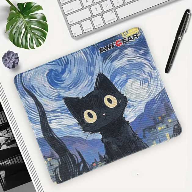 TaffGEAR Mouse Pad Gaming Starry Night Black Cat Desk Mat 300x250x3mm - RO80 Gambar produk TaffGEAR Mouse Pad Gaming Starry Night Black Cat Desk Mat 300x250x3mm - RO80 - 2