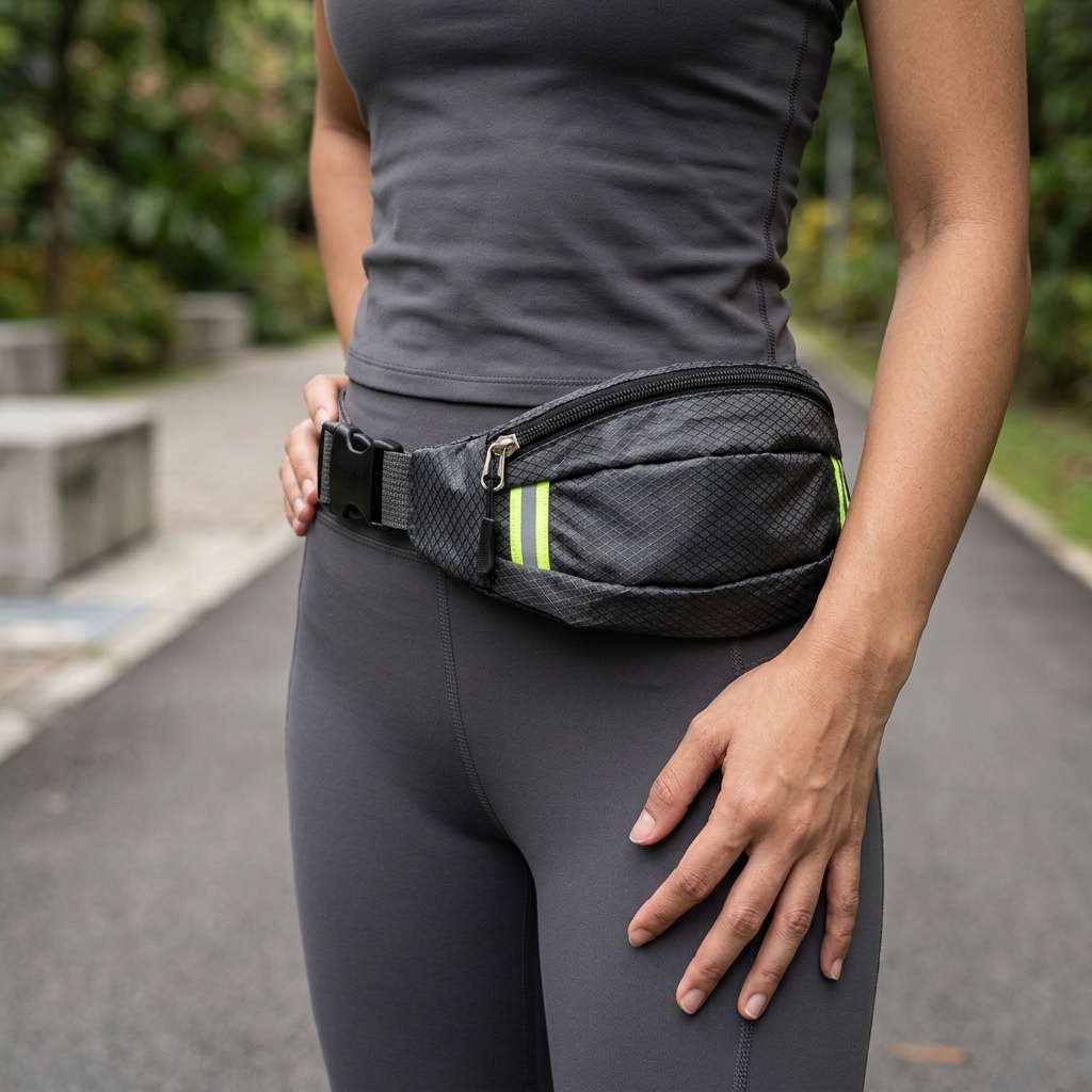 Tas Pinggang Olahraga Lari Waterproof Running Waist Bag Reflektif - DX719 Gambar produk Tas Pinggang Olahraga Lari Waterproof Running Waist Bag Reflektif - DX719 - 1