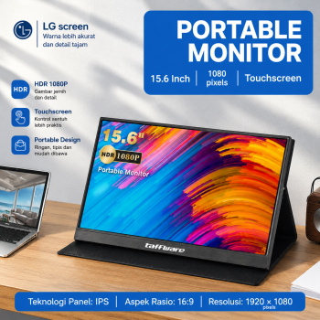 Taffware Portable Monitor Touchscreen 15.6 Inch LG Screen IPS FHD 60Hz - 1580MTS