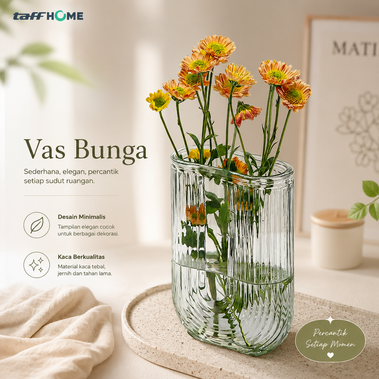 TaffHOME Vas Bunga Dekorasi Interior Ruang Tamu Model U - XS-U1 Gambar produk TaffHOME Vas Bunga Dekorasi Interior Ruang Tamu Model U - XS-U1 - Utama