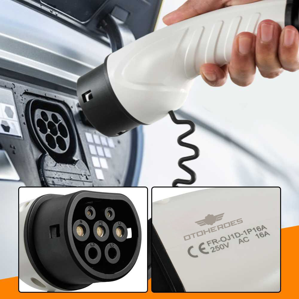 Gambar produk OTOHEROES Charger Mobil Listrik EV 1-Phase 16A 3.5KW EU to Type 2 - IEC 62196 - 1