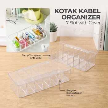 BNBS Kotak Kabel Organizer Cable Storage Box 7 Slot with Cover - BN-2046