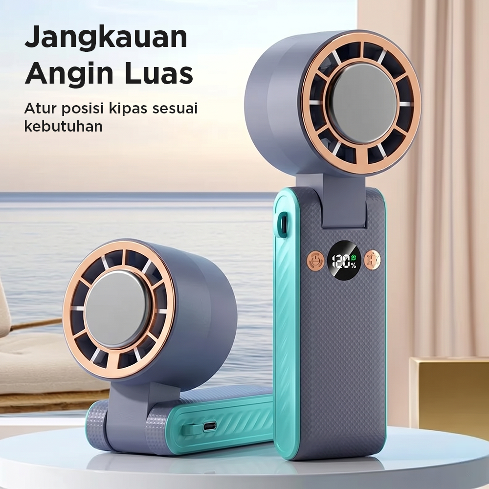 BSIDE Kipas Angin Portable Turbo 120 Speed Level LED Display 2000mAh - M8 Gambar produk BSIDE Kipas Angin Portable Turbo 120 Speed Level LED Display 2000mAh - M8 - 2