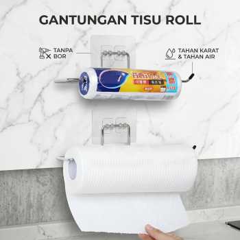 TaffHOME Gantungan Tempat Tisu Towel Tissue Rack Stainless Steel - HJ35
