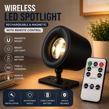 MESGET Lampu Baca Magnetik Wireless Led Spotlight Rechargeable 1800mAh - JG001
