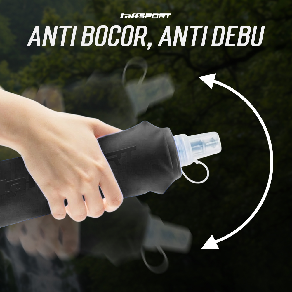 TaffSPORT Botol Minum Lipat Soft Flask Foldable Water Bottle TPU 500ml - TF-50 Gambar produk TaffSPORT Botol Minum Lipat Soft Flask Foldable Water Bottle TPU 500ml - TF-50 - 3