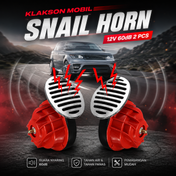 Type-R Klakson Mobil Model Snail Loud Air Horn 12V 60dB 2 PCS - 60B012