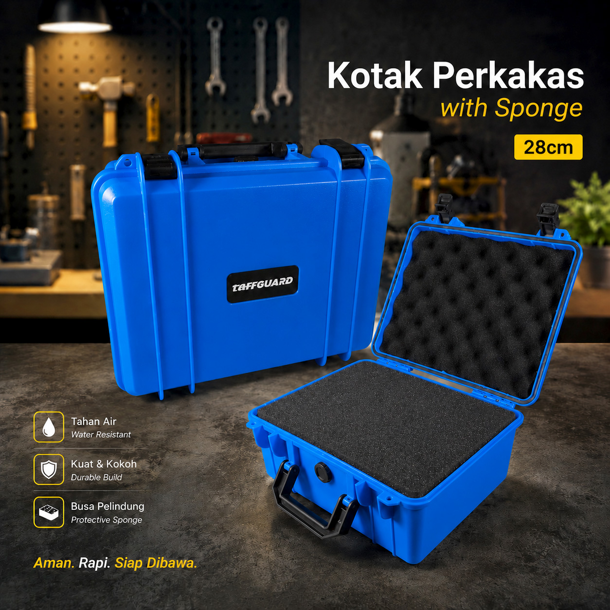 TaffGUARD Kotak Perkakas Jinjing Portable Hard Carry Tool with Sponge 28cm - TH28 Gambar produk TaffGUARD Kotak Perkakas Jinjing Portable Hard Carry Tool with Sponge 28cm - TH28 - Utama