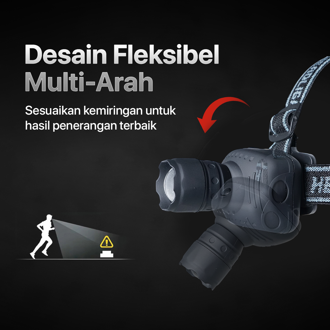 ASB Senter Kepala Headlamp LED Waterproof 160 Lumens - HE20 Gambar produk ASB Senter Kepala Headlamp LED Waterproof 160 Lumens - HE20 - 4