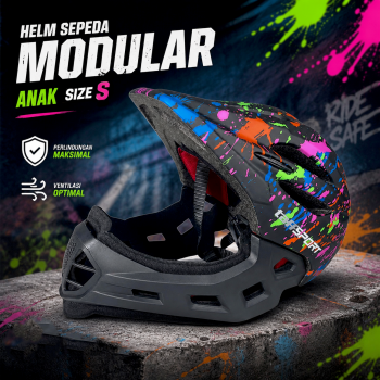 TaffSPORT Helm Modular Sepeda Anak Full Face Bike Size S - K20