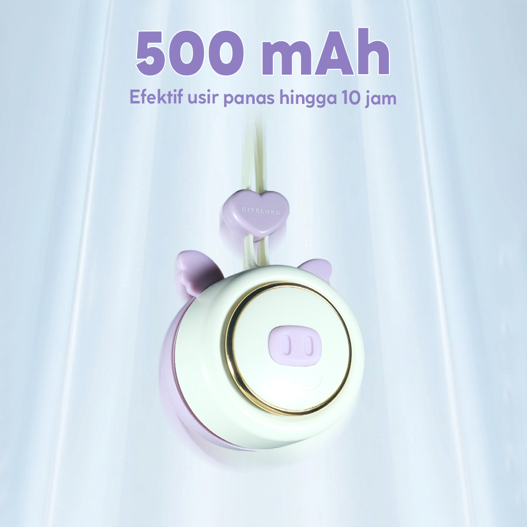 GIVELONG Kipas Angin Portable Flying Pig Mini Cooling Fan 500mAh - GL101 Gambar produk GIVELONG Kipas Angin Portable Flying Pig Mini Cooling Fan 500mAh - GL101 - 3