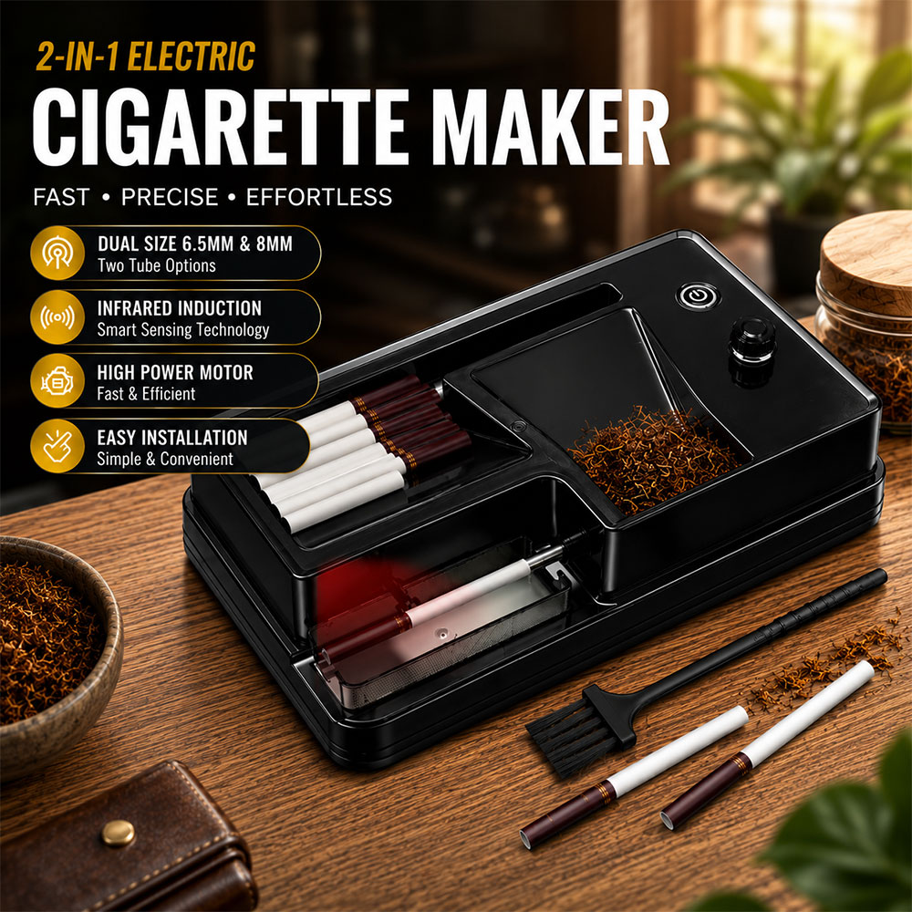 JOUGE Alat Linting Rokok 2in1 Electric Cigarette Roller 6.5mm 8mm - H10 Gambar produk JOUGE Alat Linting Rokok 2in1 Electric Cigarette Roller 6.5mm 8mm - H10 - Utama