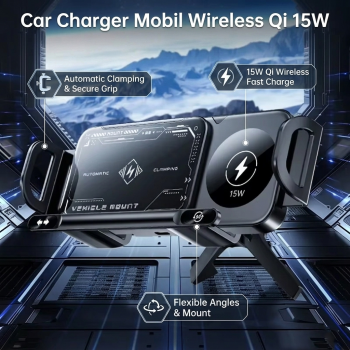 Opans Car Charger Mobil Wireless Fast Charging Qi Automatic Holder 15W - X01
