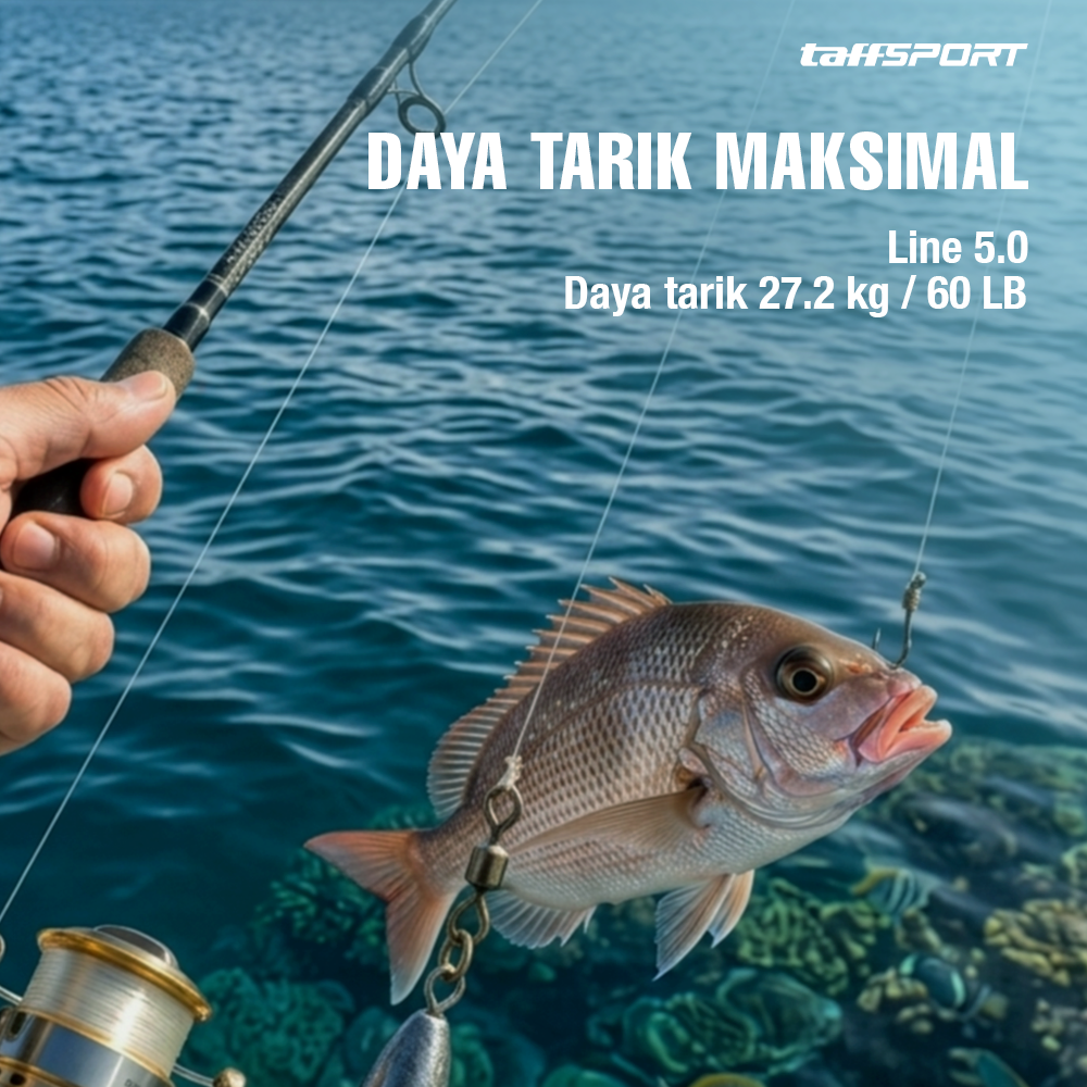 TaffSPORT Senar Tali Benang Pancing Fishing Line PE Braided 300M 5.0 - TF102 Gambar produk TaffSPORT Senar Tali Benang Pancing Fishing Line PE Braided 300M 5.0 - TF102 - 4