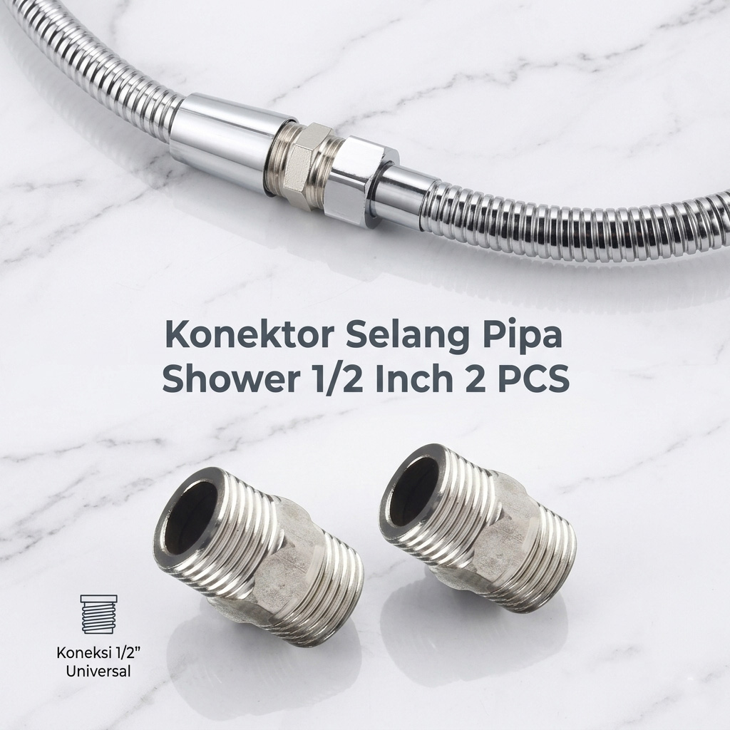 OKIK Konektor Selang Pipa Shower Stainless Steel Hose Extender 2 PCS - OK2 Gambar produk OKIK Konektor Selang Pipa Shower Stainless Steel Hose Extender 2 PCS - OK2 - Utama