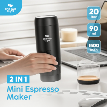 One Two Cups Portable Coffee Maker 2in1 Nespresso 20 Bar 1500mAh - HS9440-2S