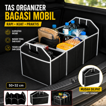Cipop Tas Organizer Bagasi Mobil Foldable Storage Container 50x32cm - CP10