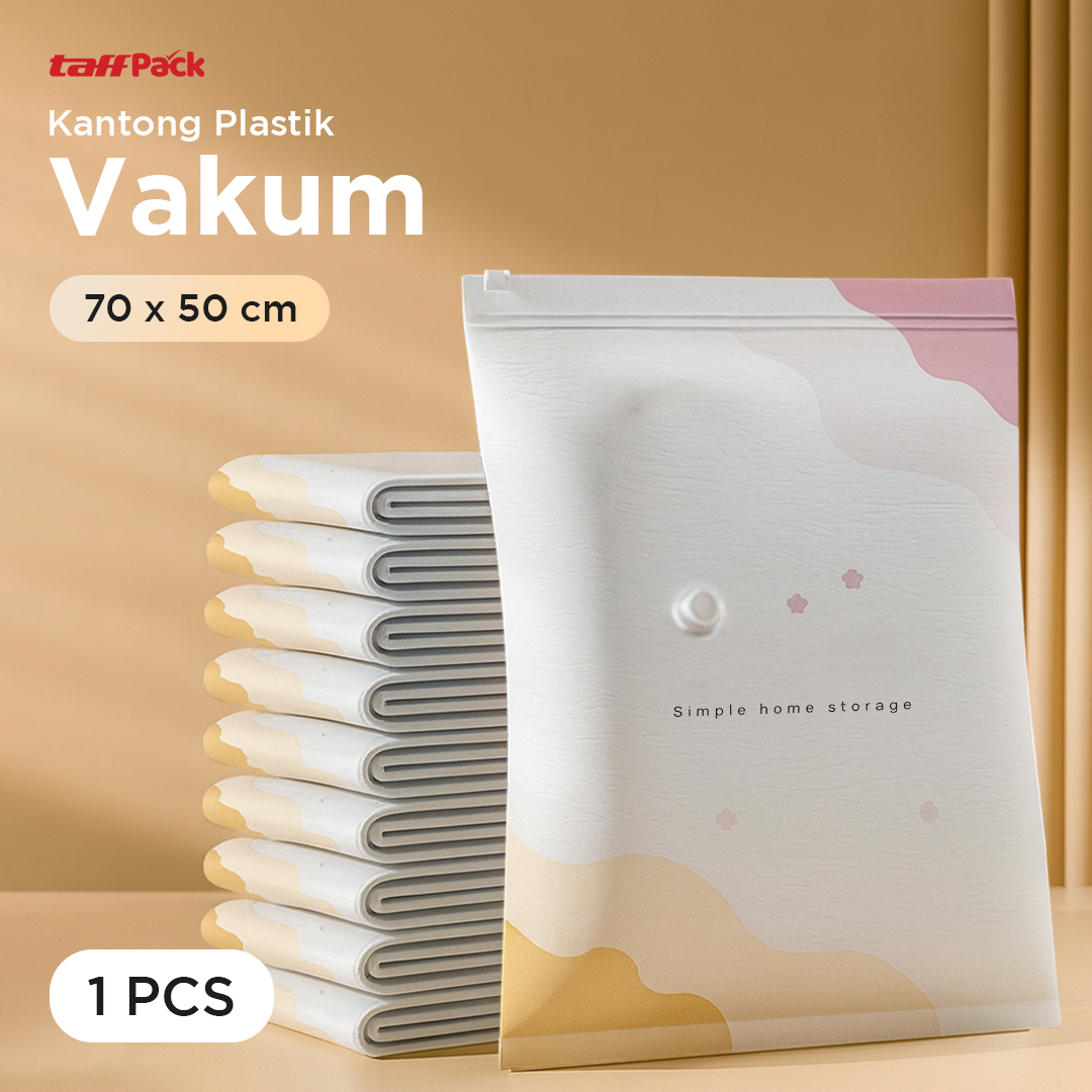TaffPACK Kantong Plastik Vakum Pakaian Vacuum Bag Multifungsi 1 PCS 70x50cm - FL2 Gambar produk TaffPACK Kantong Plastik Vakum Pakaian Vacuum Bag Multifungsi 1 PCS 70x50cm - FL2 - Utama