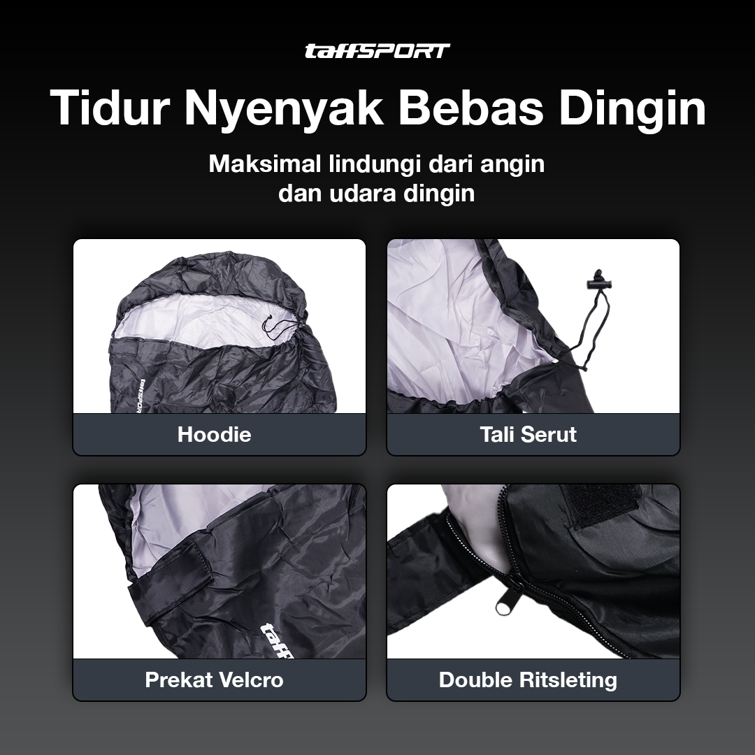 Gambar produk TaffSPORT Kantong Tidur Sleeping Bag 2in1 Envelope Model 2.1Mx75cm - INU117 - 3