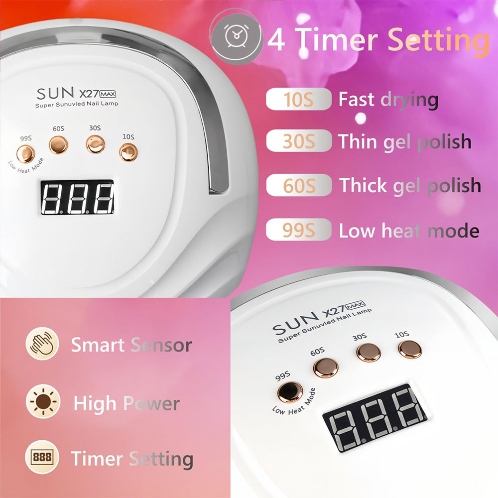SUN Pengering Kutek UV Lamp Nail Dryer Sensor LCD Display 81 LED 380W - X27 MAX Gambar produk SUN Pengering Kutek UV Lamp Nail Dryer Sensor LCD Display 81 LED 380W - X27 MAX - 1