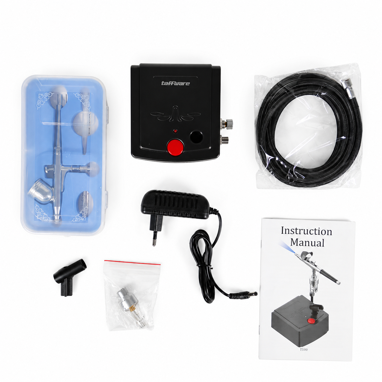 Taffware Mini Airbrush Automatic Stop Double Action Spray Paint Art - T100 Gambar produk Taffware Mini Airbrush Automatic Stop Double Action Spray Paint Art - T100 - 7