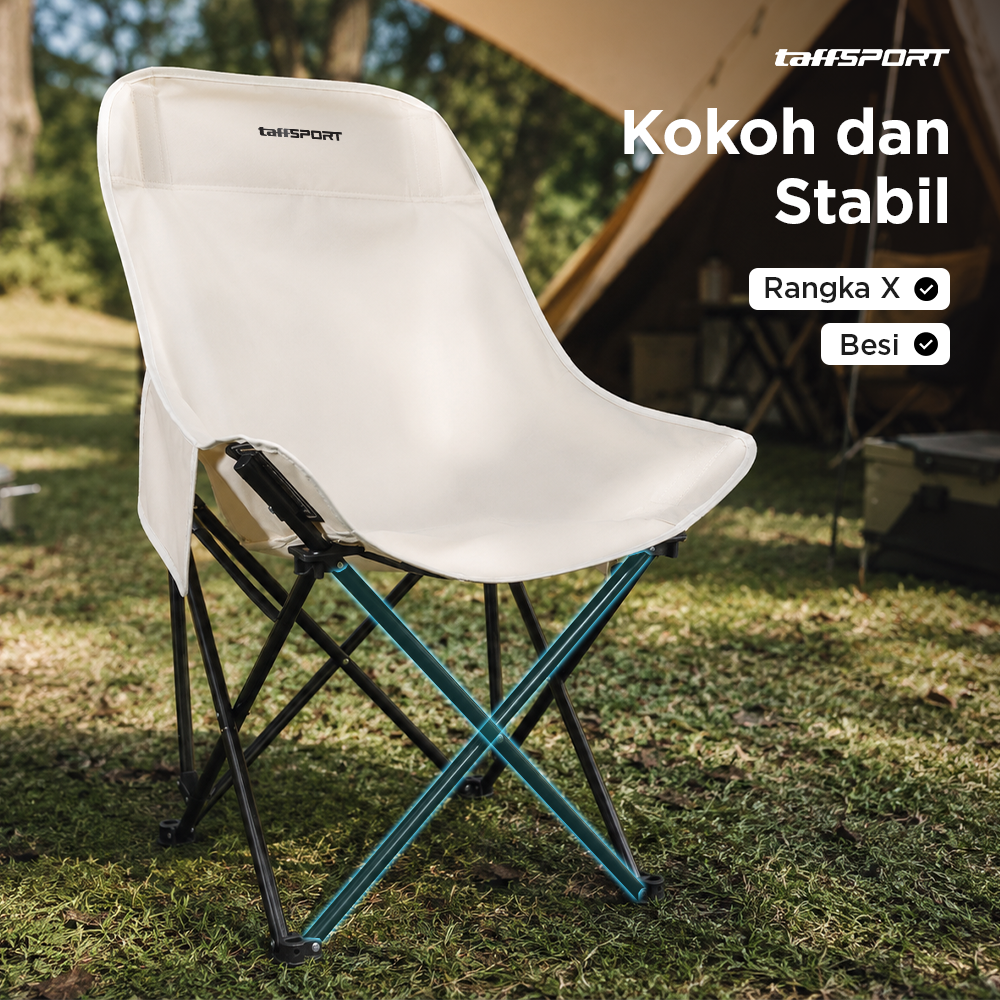 Gambar produk TaffSPORT Kursi Lipat Outdoor Camping Portable Oxford Folding Chair - TP2 - 2
